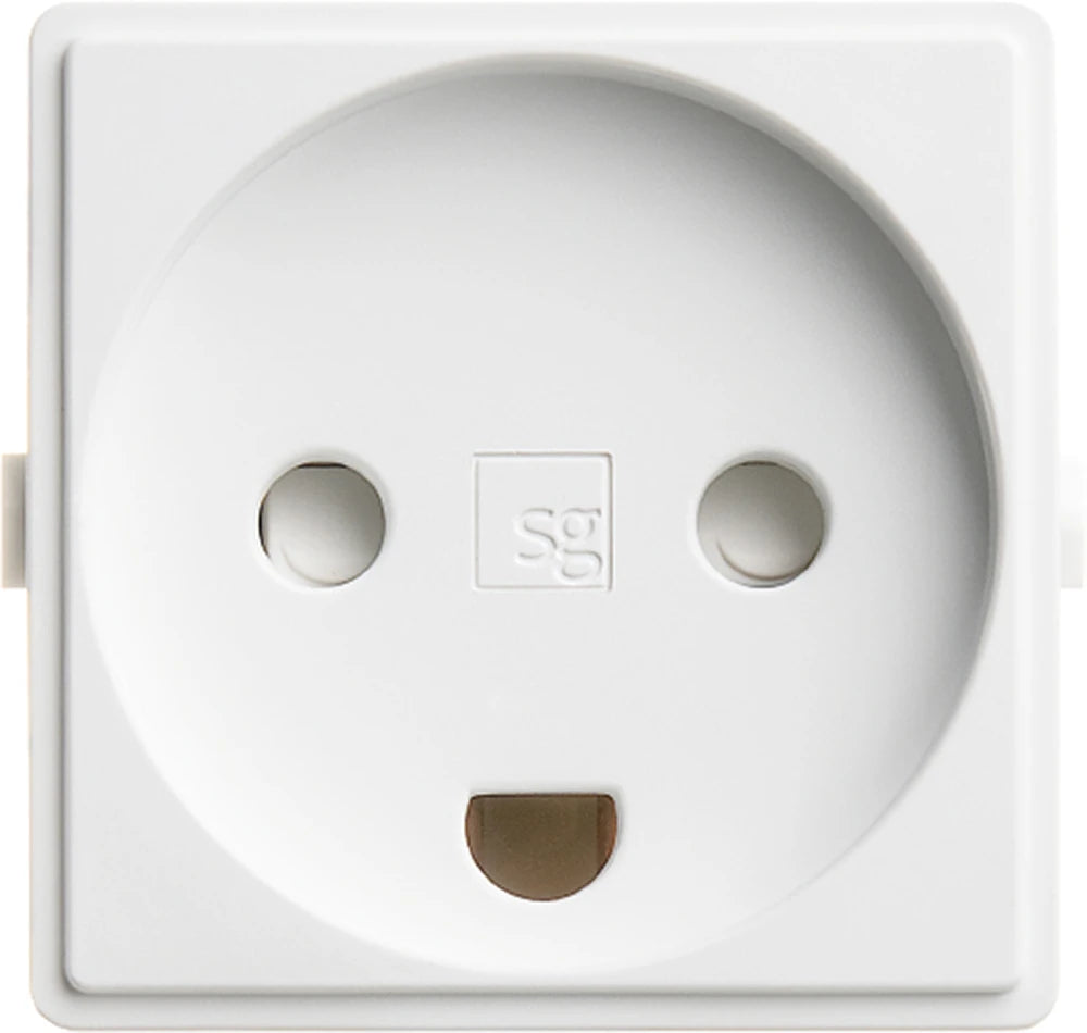 STIKKONTAKT +S HVID 2-POL + JORD 1M